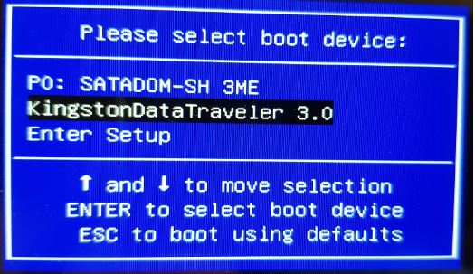 Select Boot Device