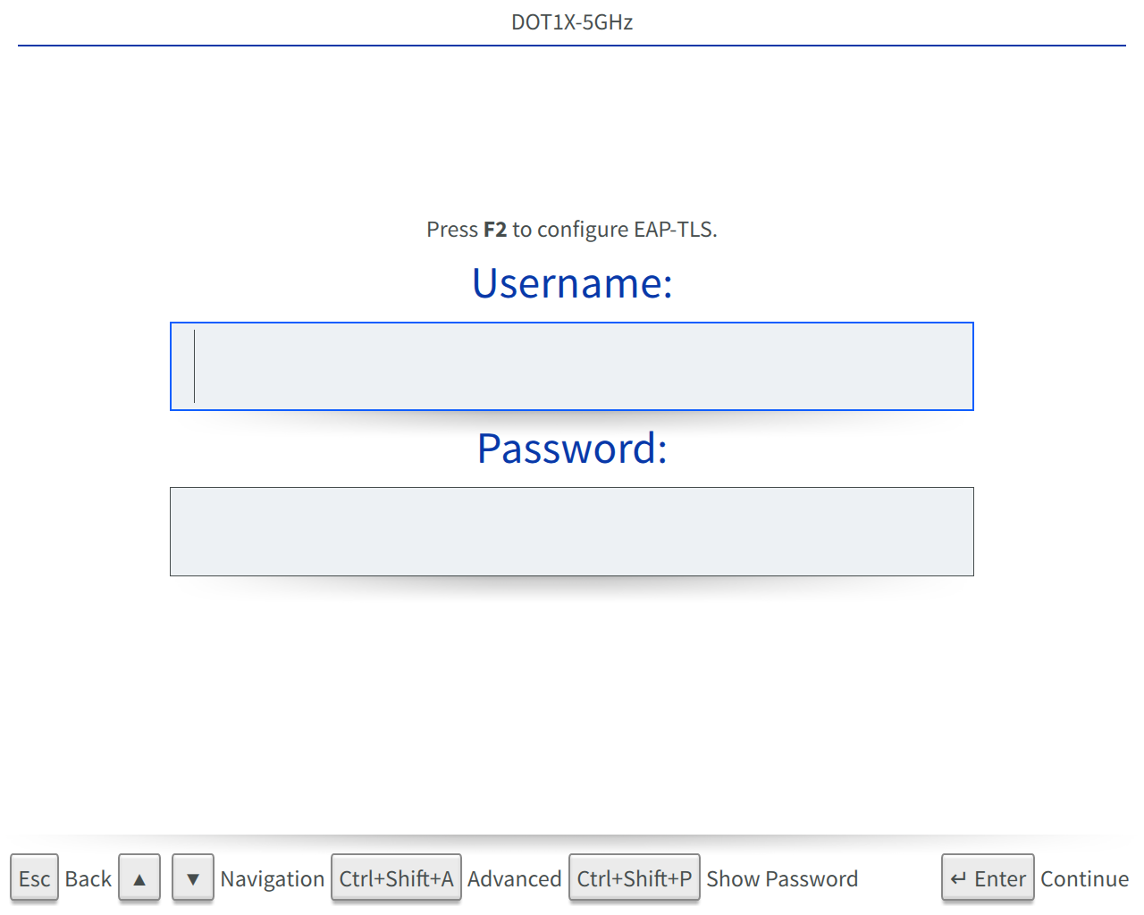 Username password
