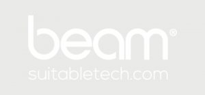 Beam logo w/ URL - white